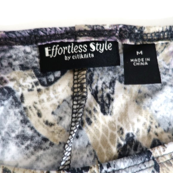 Effortless Style by Citiknits Gray/Purple Snake Sleeveless Pullover Dress M - Picture 4 of 5